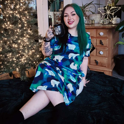 Organic Cotton Long Nightdress - Polar Bears