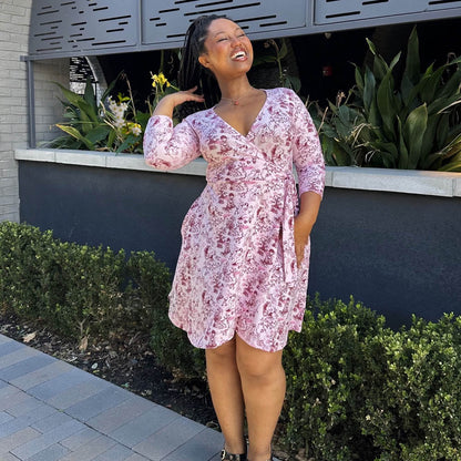 Mini Wrap Dress - Passion au Jardin - L'Amour Rose
