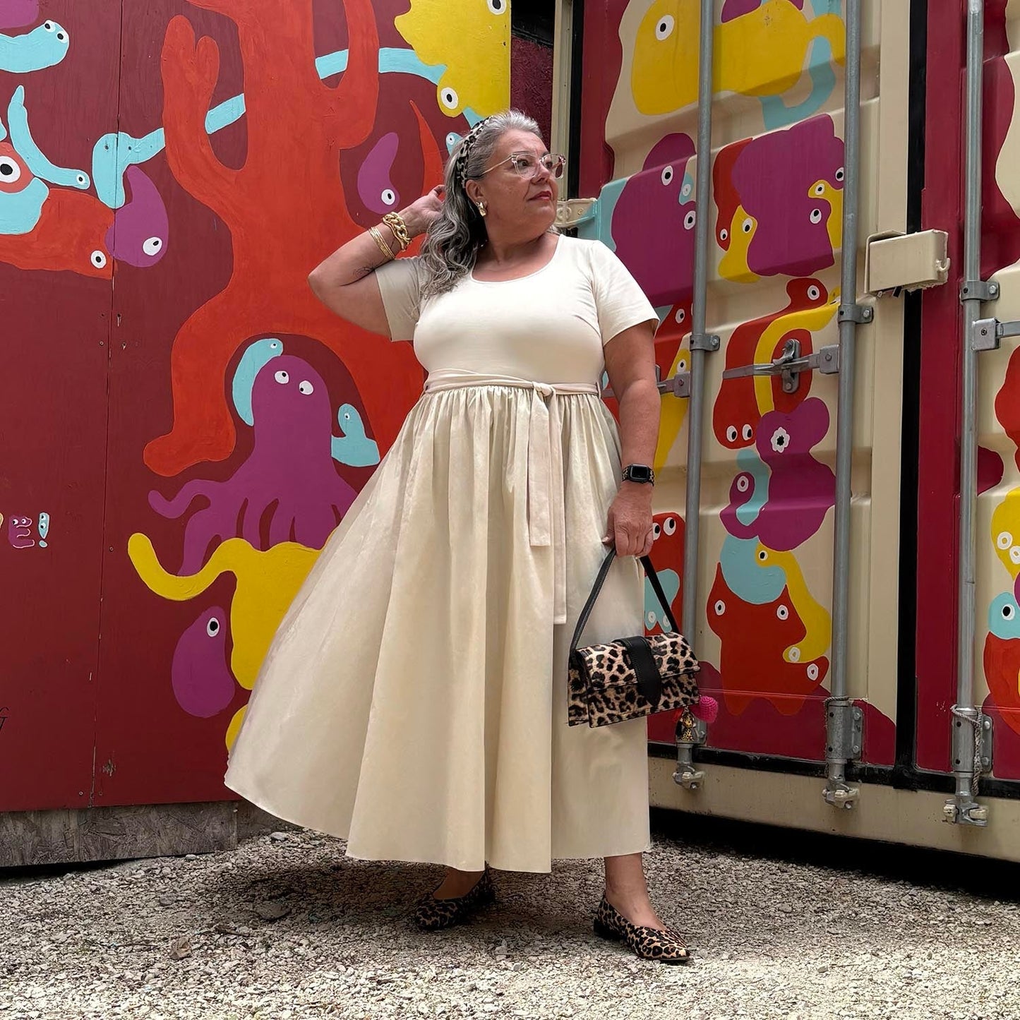 Midaxi Tee Poplin Dress - Oatmeal