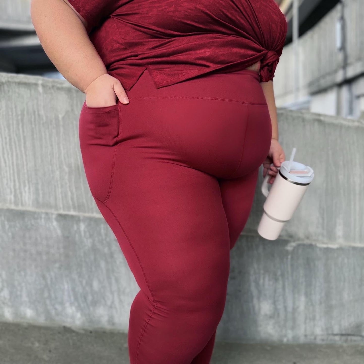 Long Buttery Leggings - Wine