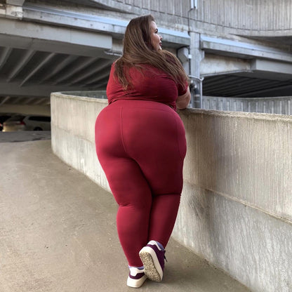 Long Buttery Leggings - Wine