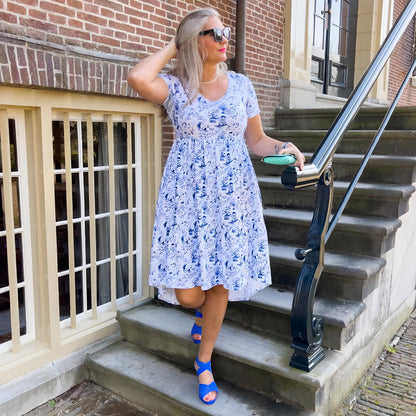 Tiered Dress - Passion au Jardin - L'Amour Bleu