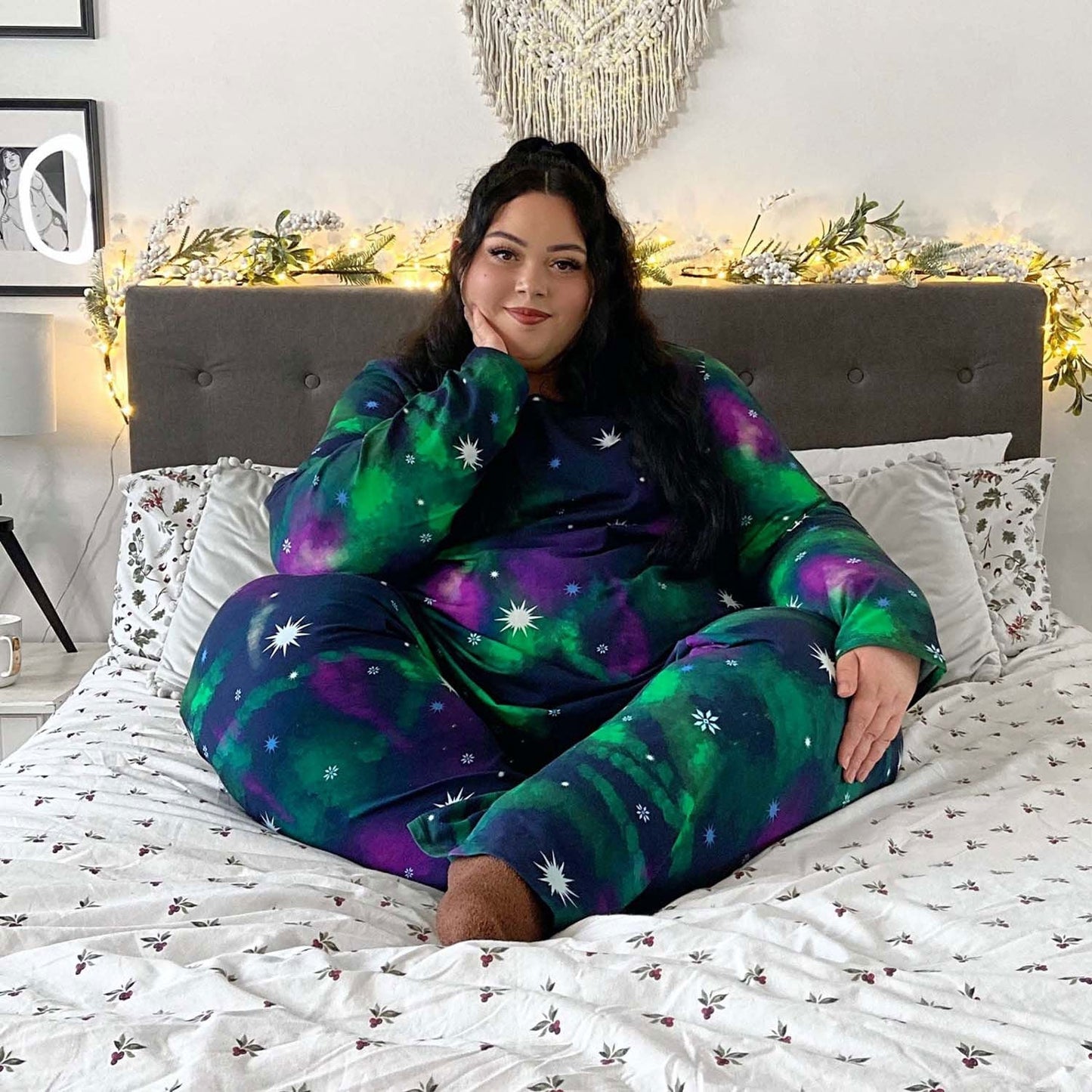 Organic Cotton Long Sleeve PJ Top - Northern Lights
