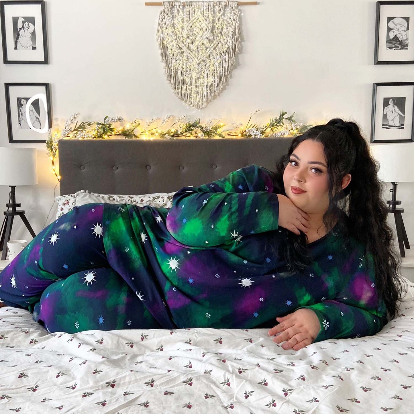Organic Cotton Long Sleeve PJ Top - Northern Lights