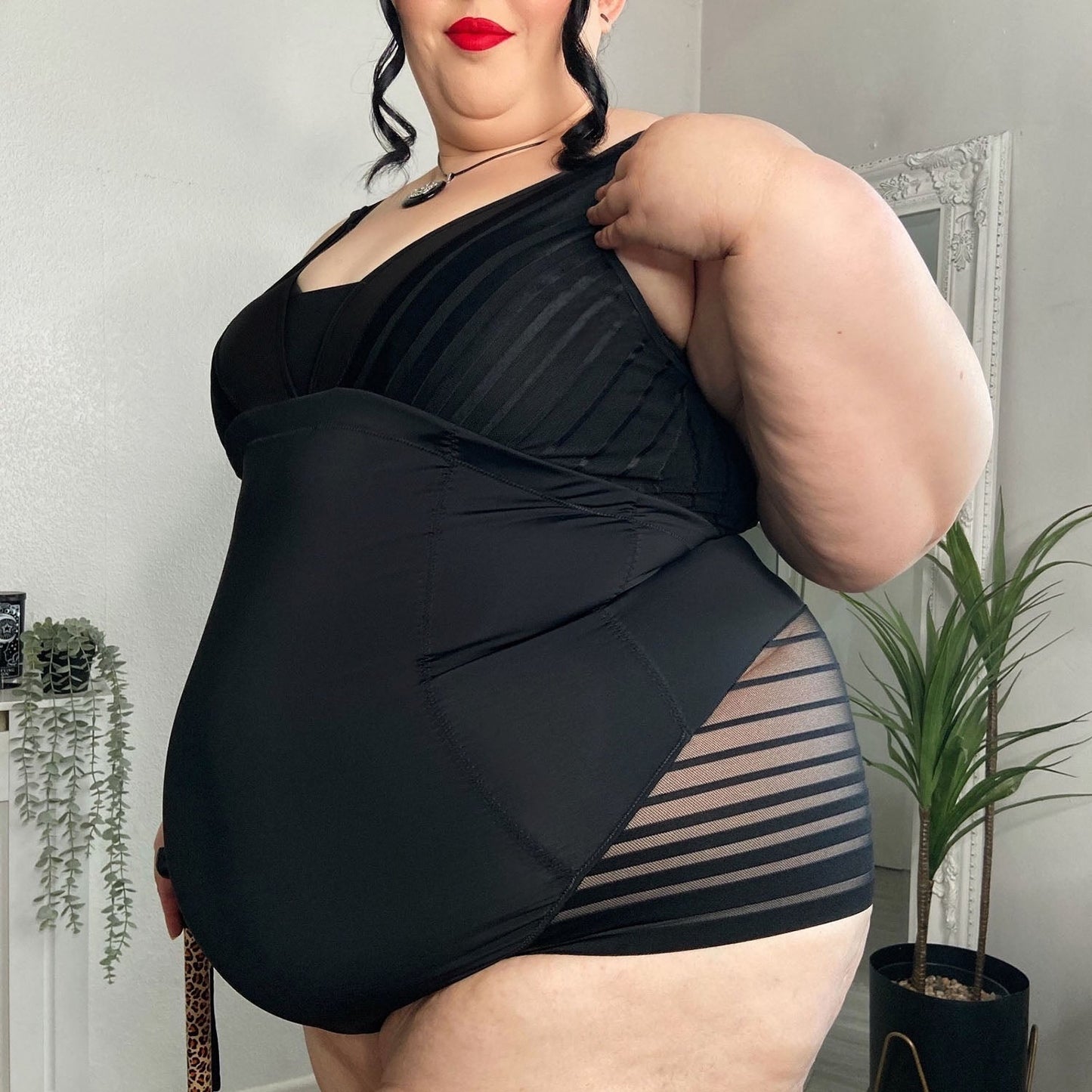 Smoothwear Open Bust Bodysuit - Black