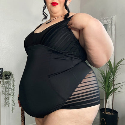 Smoothwear Open Bust Bodysuit - Black