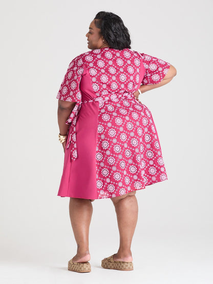 Broderie Anglaise Wrap Dress - Blood Red