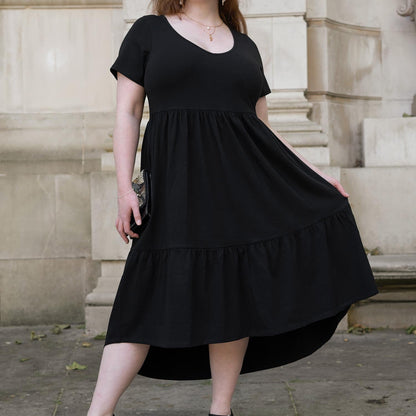 Tiered Midi Dress - Black