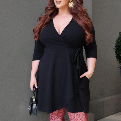 Mini Wrap Dress - Black