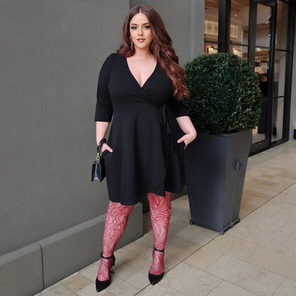 Mini Wrap Dress - Black