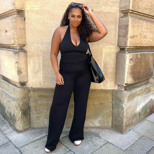 Wide Leg Leggings - Black