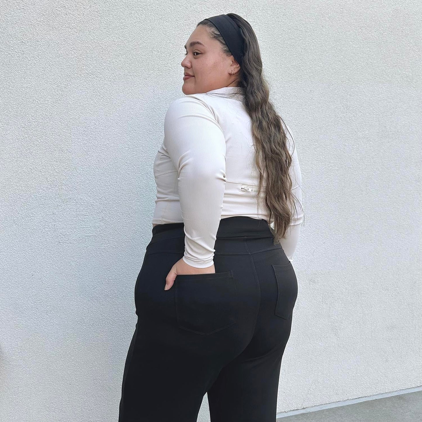 Wide Leg Leggings - Black