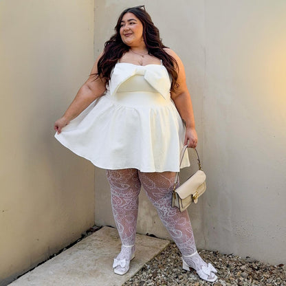 Botanical Fishnets - White