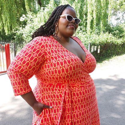 Wrap Dress - Red City