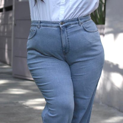 Organic Mom Jeans - Aegean