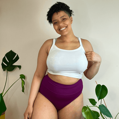 Organic Cotton Full Brief Knickers - Figgy Pudding