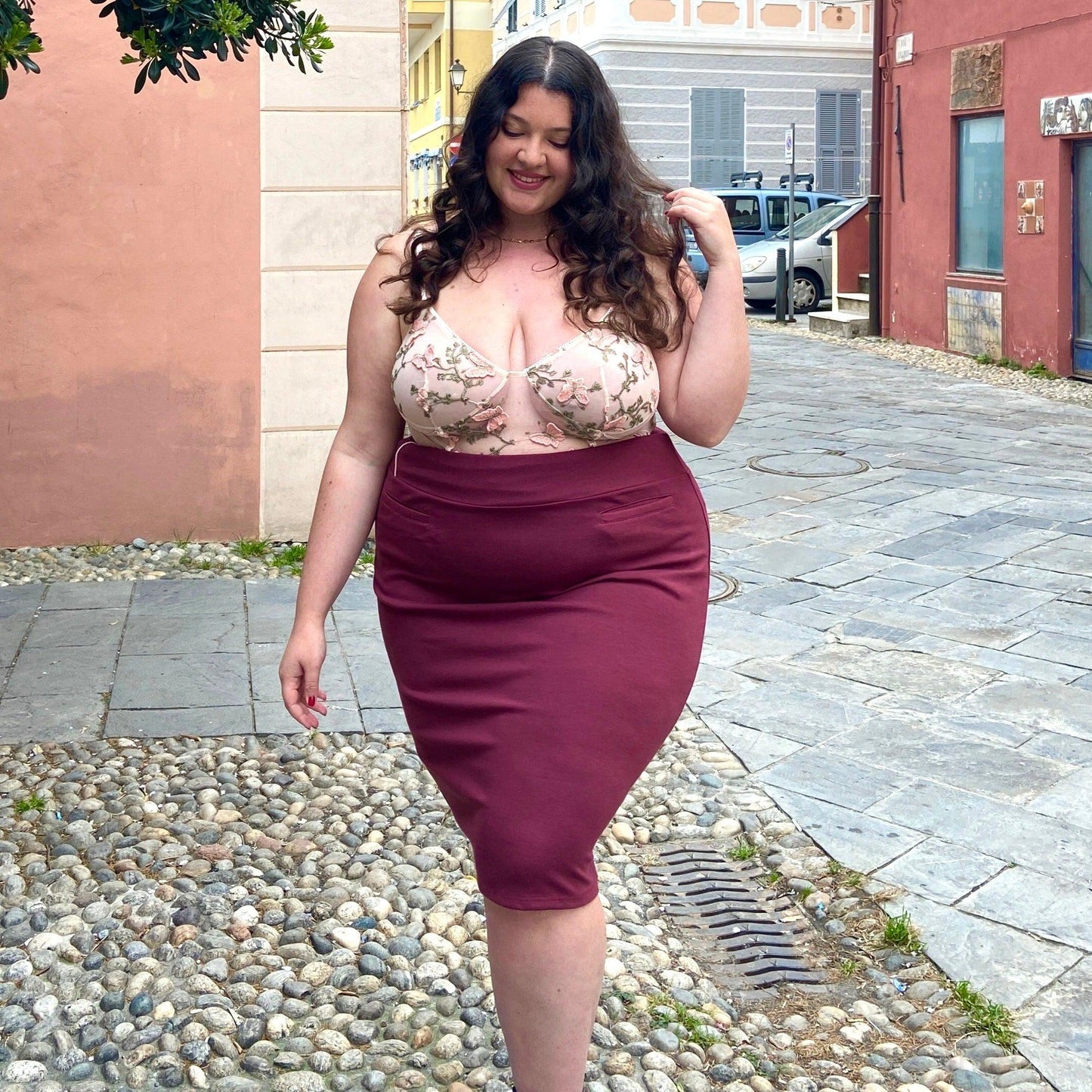 Pencil Skirt - Burgundy