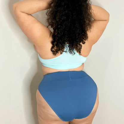 Organic Cotton Super High Leg Knickers - Denim