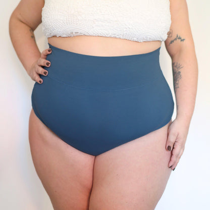 Organic Cotton Super High Waist Knickers - Denim