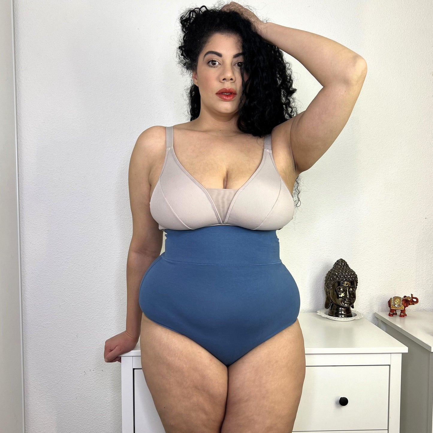 Organic Cotton Super High Waist Knickers - Denim
