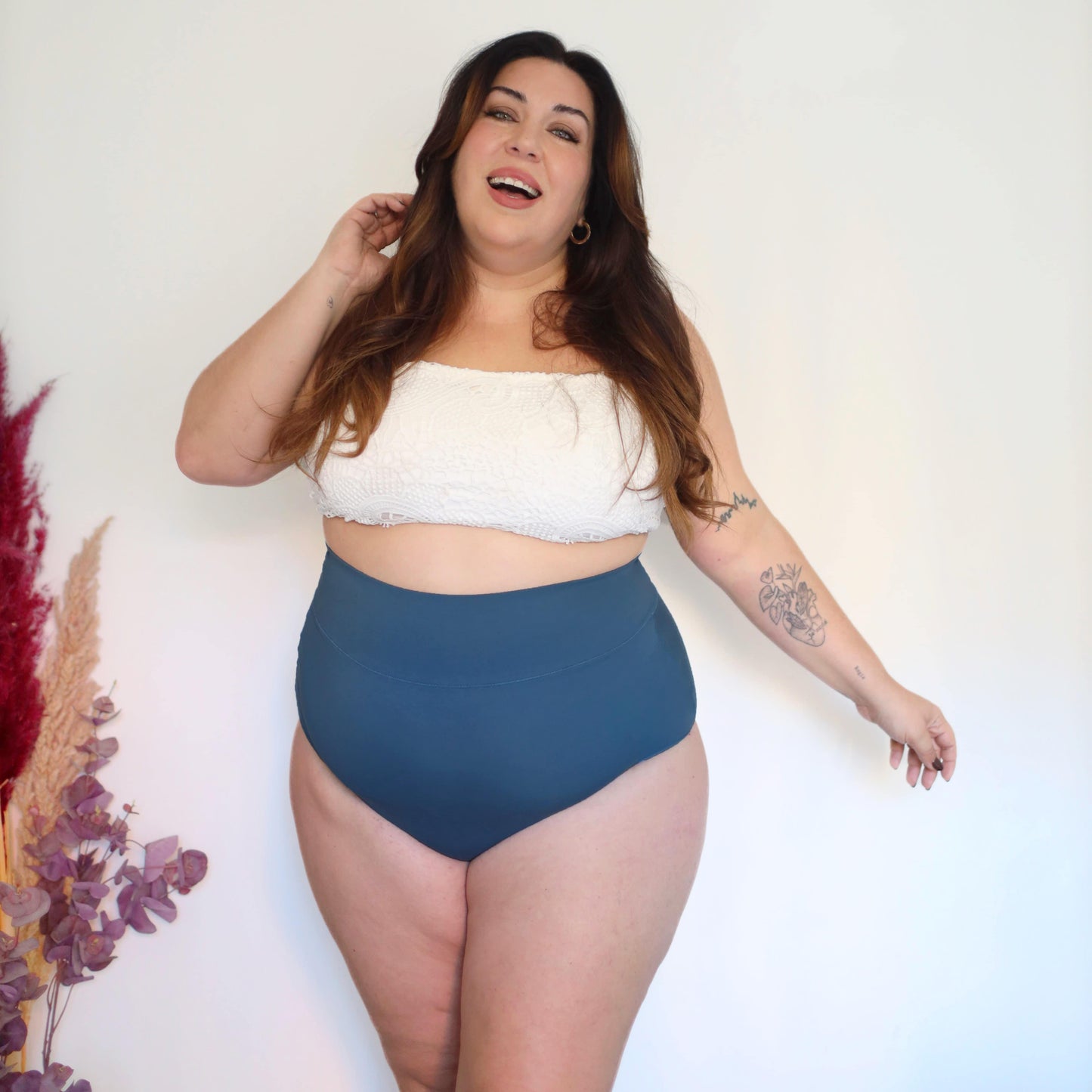 Organic Cotton Super High Waist Knickers - Denim