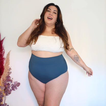 Organic Cotton Super High Waist Knickers - Denim