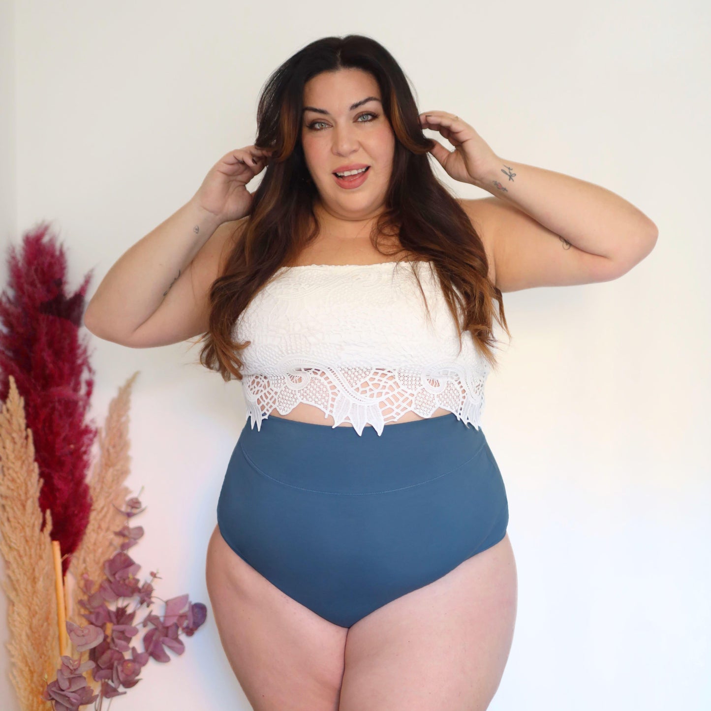Organic Cotton Super High Waist Knickers - Denim