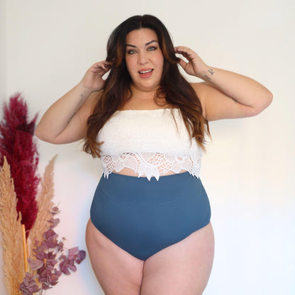 Organic Cotton Super High Waist Knickers - Denim